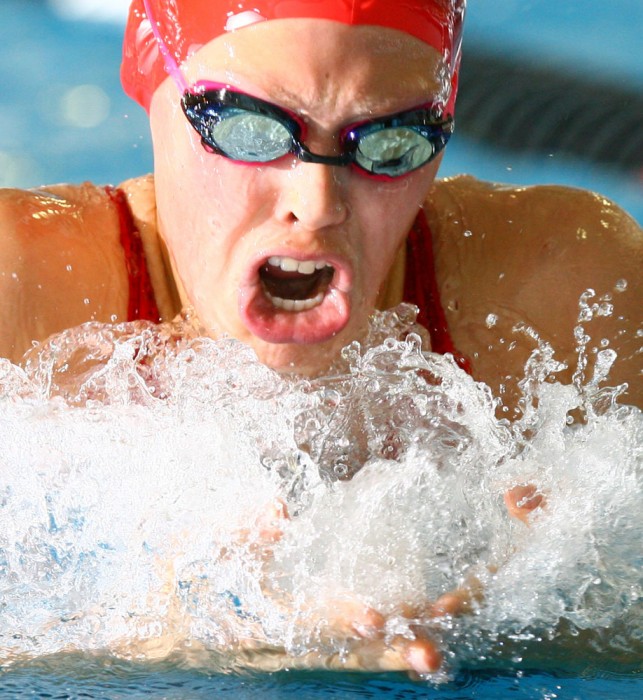 Team Yukon's Bronwyn Pasloski, 15,  during the girls 200m breaststroke event during the last night of swimming at the Western Canada Summer Games at Millennium Place in Sherwood Park Monday August 6, 2007.